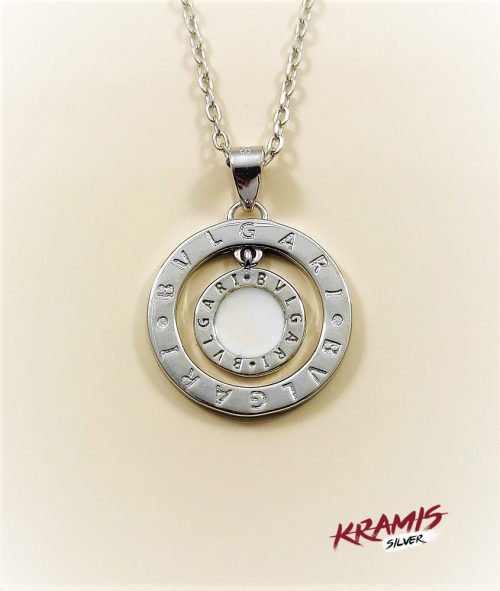 колие от сребро 925 и бял емайл